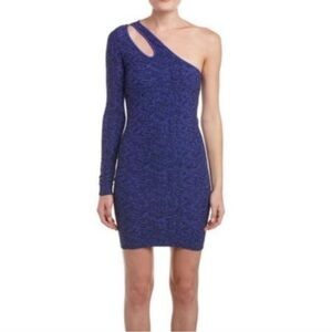 BCBGENERATION Periblue Blue One Shoulder Long Sleeve Bodycon (New) size S/XS